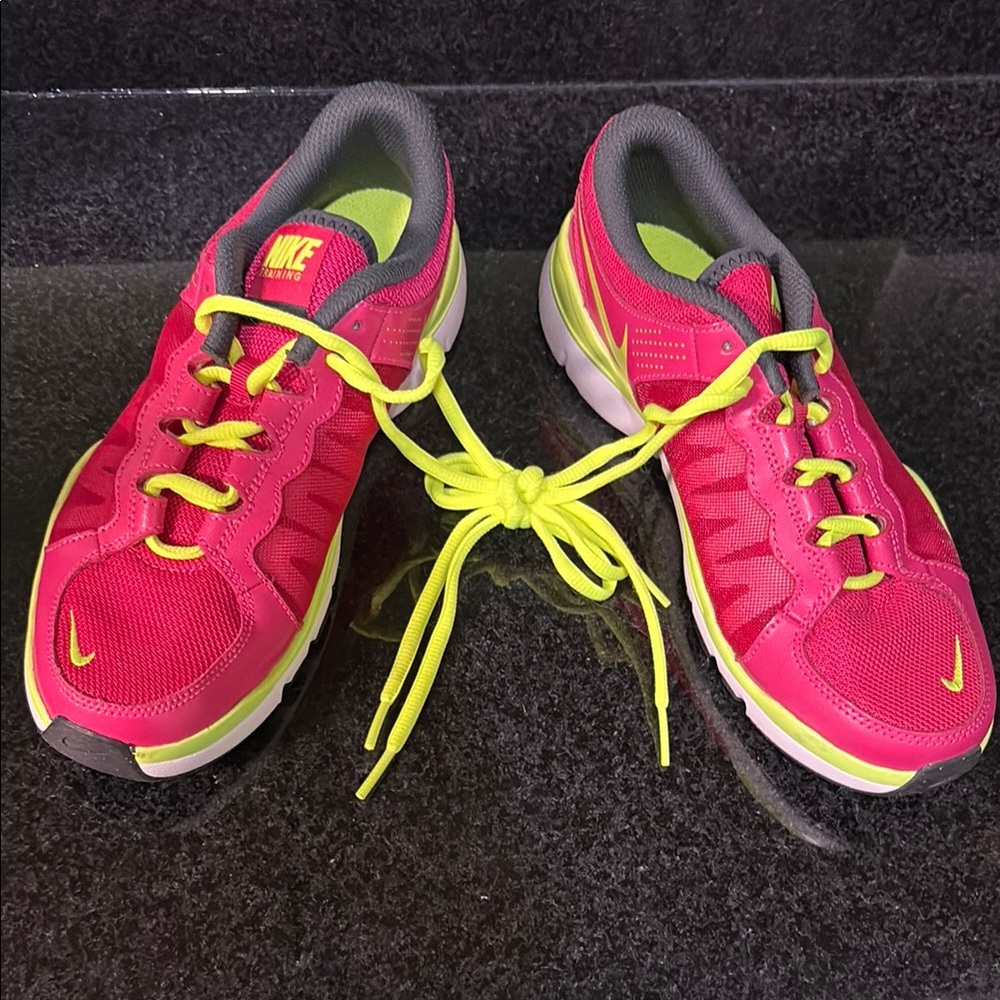 Nike Womens Flex Trainer 2 Shoes Size 7 Pink Athletic Lace-Up TR2 511332-632